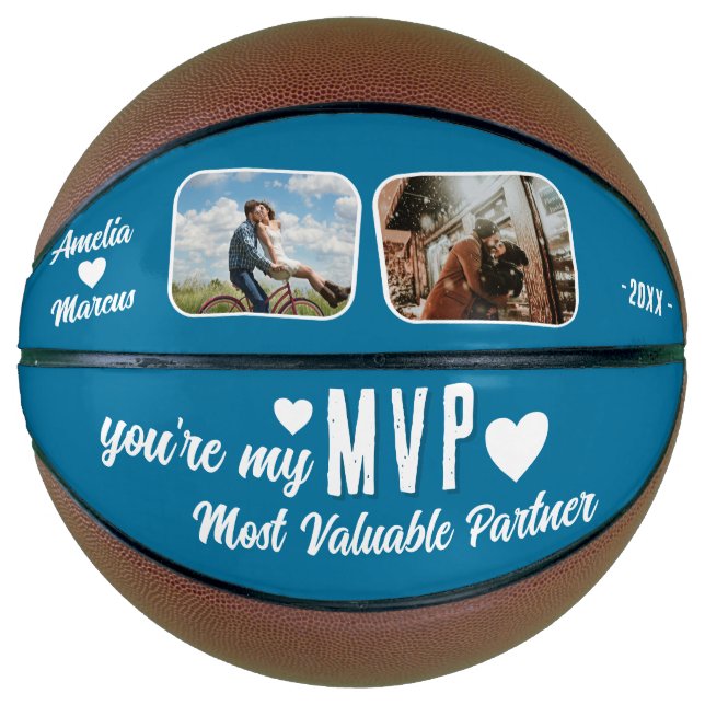Ballon De Basket Mon partenaire le plus précieux MVP Funny 2 Photos (Devant)
