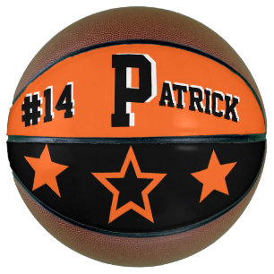 Ballon De Basket Monogramme orange et noir