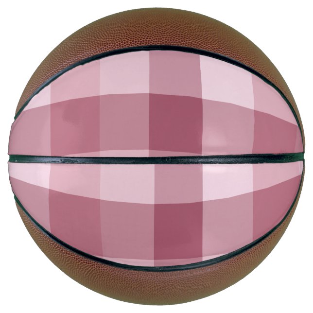 Ballon De Basket Motif carreau gingham rose (Devant)