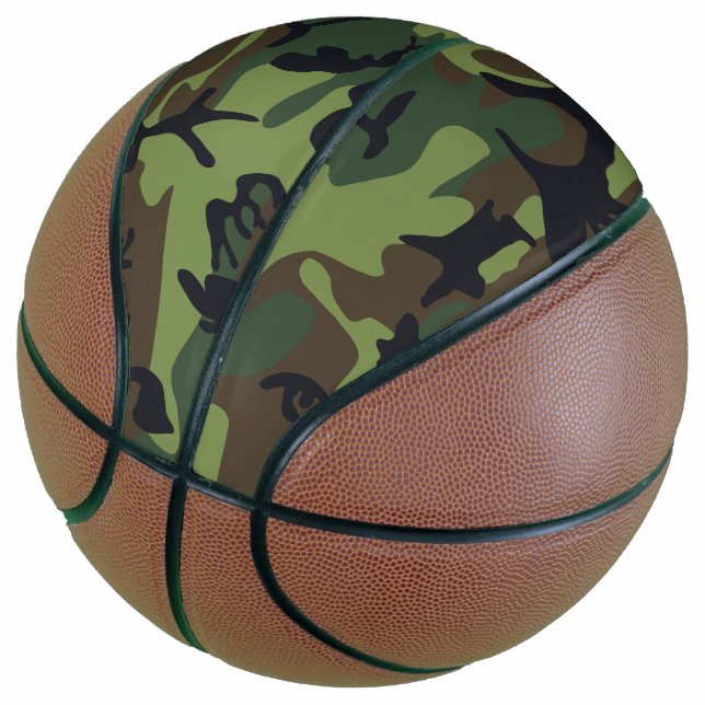 Ballon De Basket Motif du Camouflage Vert, Motif militaire, Armée (Incliné)