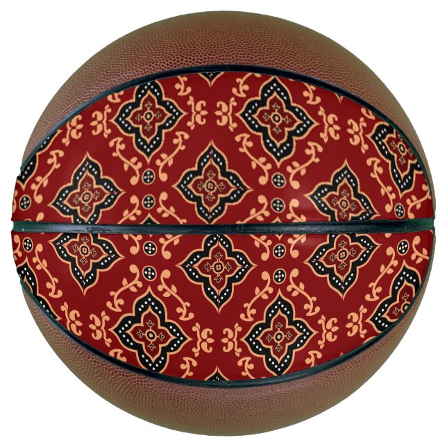 Ballon De Basket Motif géométrique rouge / Impression indienne (Devant)