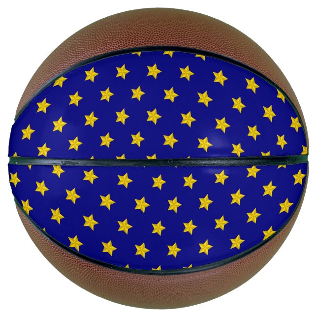 Ballon De Basket Motif Gold Stars, Bleu Marine, Exclusive (Devant)