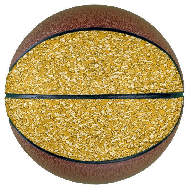 Ballon De Basket Motif PURE GOLD Splatter + votre texte / photo (Devant)