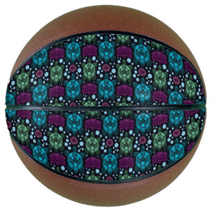 Ballon De Basket Motif Tortue de Mer & Fleur de Lotus 