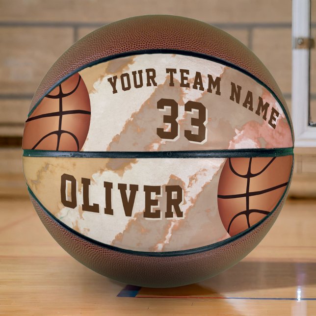 Ballon De Basket Nom de joueur de basket-ball personnalisé Numéro É (Créateur téléchargé)