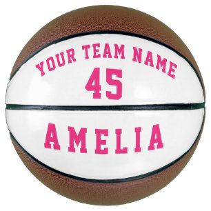 Ballon De Basket Nom de l'équipe de joueur rose moderne Numéro