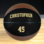 Ballon De Basket Nom de l'équipe du club du joueur monogramme perso<br><div class="desc">Créez votre propre personnalisation, personnalisée, faux or élégant typographie / script / texte / nom, taille de régulation, basket-ball cousu à la main. Entrez simplement le nom du joueur / de l'équipe / club / école / collège / événement / tournoi, et le numéro de maillot de joueur, pour customiser....</div>