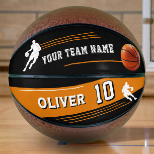 Ballon De Basket Nom de l'équipe du joueur noir Numéro Silhouette R