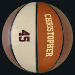 Ballon De Basket Nom du joueur de l'équipe de club personnalisé Num<br><div class="desc">Créez votre propre personnalisation, personnalisée, faux or et brun foncé élégant typographie / script / texte / nom, couleur brun et kaki, taille de régulation, basket cousu à la main. Entrez simplement le nom du joueur / de l'équipe / club / école / collège / événement / tournoi, et le...</div>