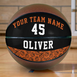 Ballon De Basket Nom du joueur Numéro Équipe Basket Ball Pattern