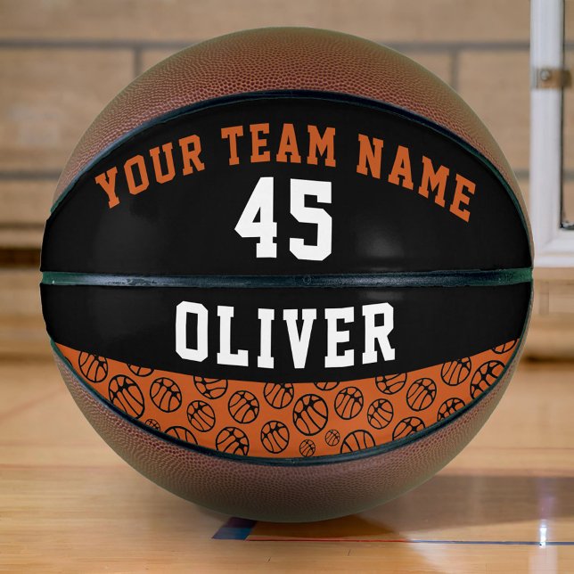 Ballon De Basket Nom du joueur Numéro Équipe Basket Ball Pattern (Créateur téléchargé)