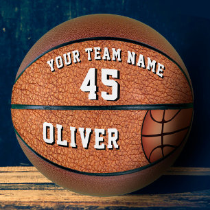 Ballon De Basket Nom du lecteur d'impression en cuir Numéro d'équip