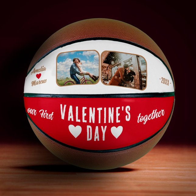 Ballon De Basket Notre première Saint Valentin Ensemble 2 Photos Ro (Créateur téléchargé)