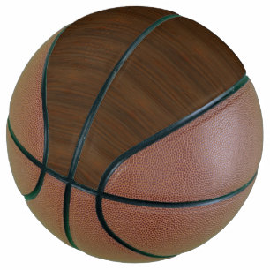 Ballon De Basket Noyer foncé Brown Bambou en bois Grain Look