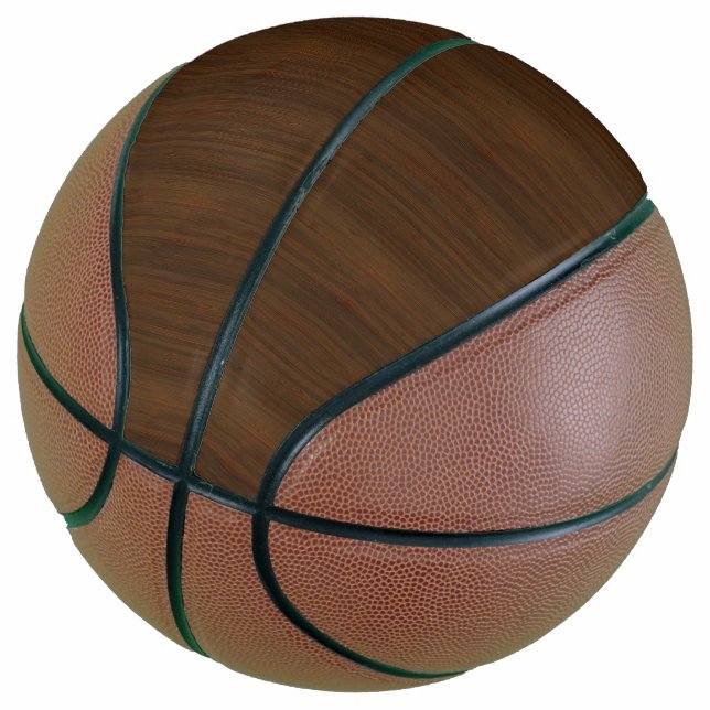Ballon De Basket Noyer foncé Brown Bambou en bois Grain Look (Incliné)