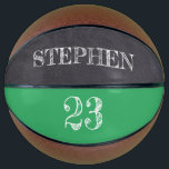 Ballon De Basket Numéro de nom personnalisé vert Crochet de tableau<br><div class="desc">Offrez un cadeau unique d'un basketball personnalisé à votre étoile.Etched, grunge, police moderne sur le tableau de bord lui donne une sensation de rue.L'athlète sera surpris. Cette balle sera difficile à perdre d'être customisée avec son nom et son numéro. Ce sera un rappel constant de votre attention, de votre amour...</div>