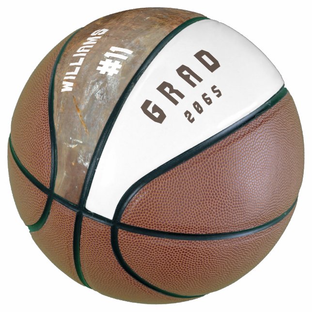 Ballon De Basket Numéro d'équipe Nom personnalisé Diplôme cadeau II (Incliné)