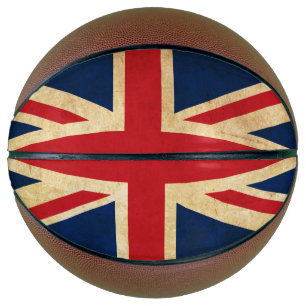 Ballon De Basket Old Vintage Grunge United Kingdom Flag Union