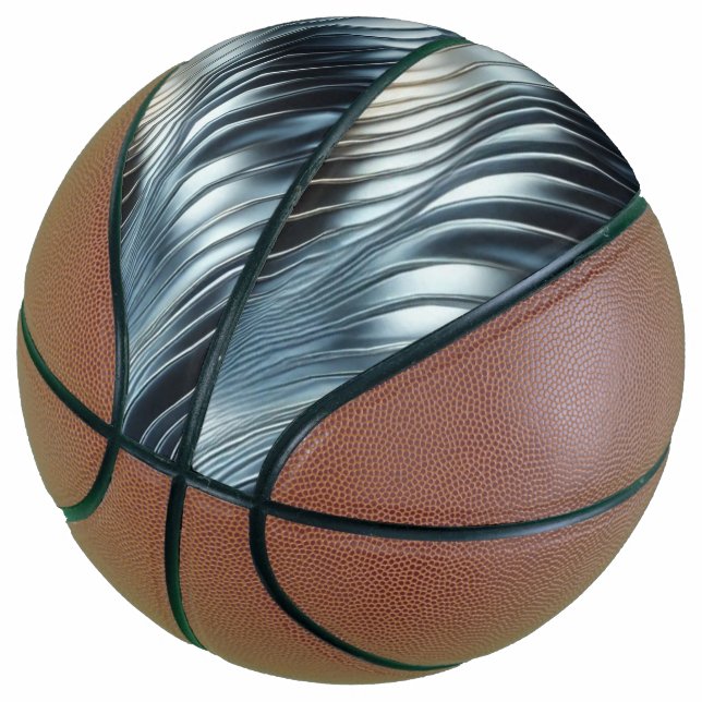 Ballon De Basket Ondulations métalliques de lumière  (Incliné)