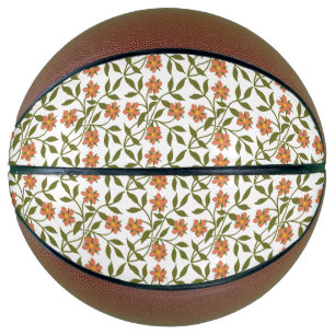 BALLON DE BASKET ORANGE FLEURS