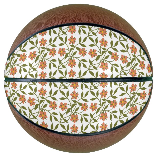 BALLON DE BASKET ORANGE FLEURS (Devant)
