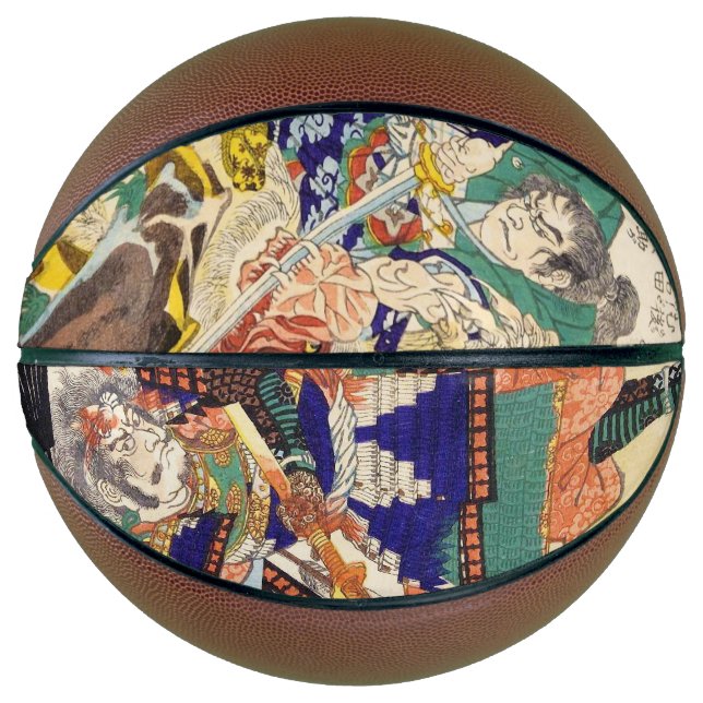 Ballon De Basket Oriental japonais ukiyo-e samurai portraits art (Devant)