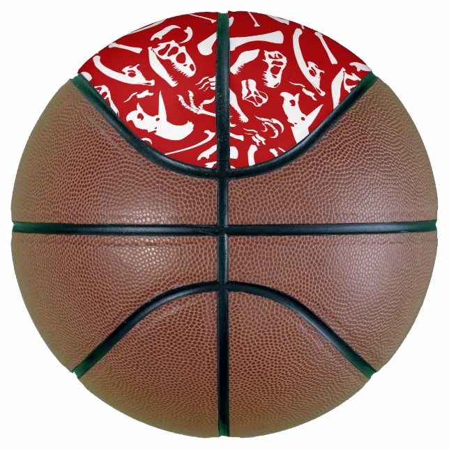 Ballon De Basket Os Dinosaures (Rouge) (Droite)