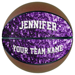 Ballon De Basket Paillettes violet foncé scintillent bling Votre no