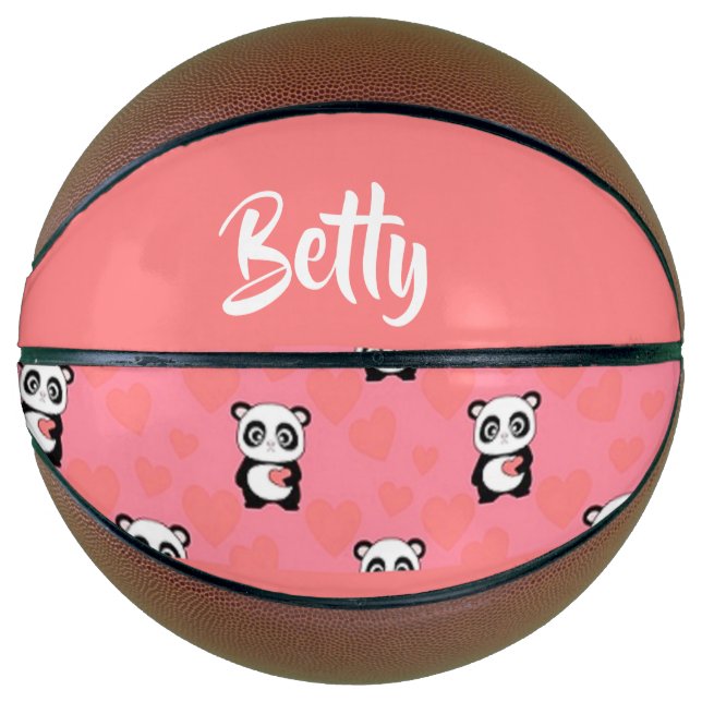 Ballon De Basket Panda love pink pattern (Devant)