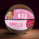 Ballon De Basket Panier rose Fille Joueuse Nom de l'équipe Numéro<br><div class="desc">Panier rose Fille Joueuse Nom de l'équipe Numéro Basketball. Le design est d'un arrière - plan rose et rose vif. Personnalisez-le avec votre nom d'équipe, votre numéro et votre nom. Ce basket-ball personnalisé et personnalisé est un cadeau parfait pour un joueur de basket, coéquipiers, entraîneur, ... Un grand souvenir de...</div>