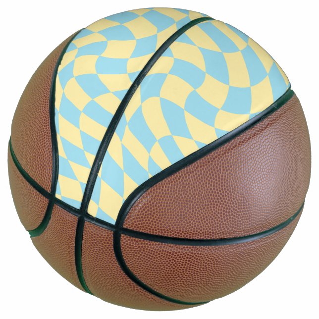 Ballon De Basket Pâque bleu rétro Pastel Warboard (Incliné)
