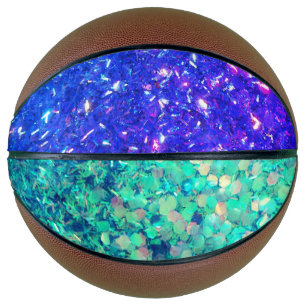 Ballon De Basket Parties scintillant Glitz Aqua Purple Basketball e