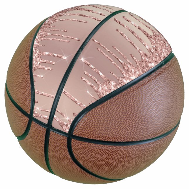 Ballon De Basket Parties scintillant rose Gold Blush Drives Basketb (Incliné)