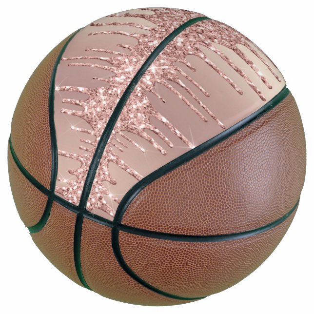 Ballon De Basket Parties scintillant rose Gold Blush Sparkle Basket (Incliné)