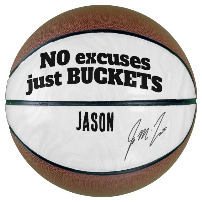 Ballon De Basket Pas d'Excuses, Juste des Paniers – Motivation Pers (Devant)