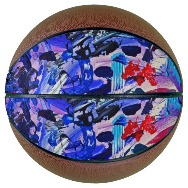 Ballon De Basket Peinture abstraite bleue mignonne (Devant)