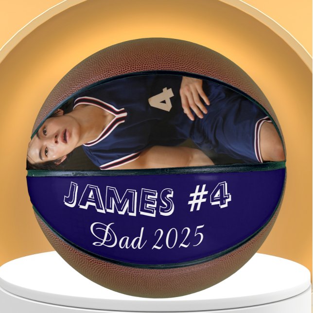 Ballon De Basket Personalized Photo Basketball for new dad (Créateur téléchargé)