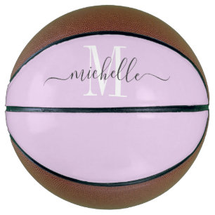 Ballon De Basket Personnalisée Monogramme fille's Pastel Lavender