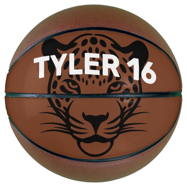 Ballon De Basket Personnaliser le léopard noir (Devant)
