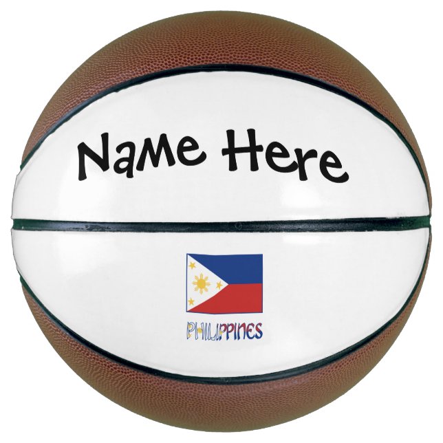 Ballon De Basket Philippines et drapeau philippin et votre nom (Devant)