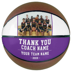 Ballon De Basket Photo de l'équipe avec nom et merci à l'entraîneur