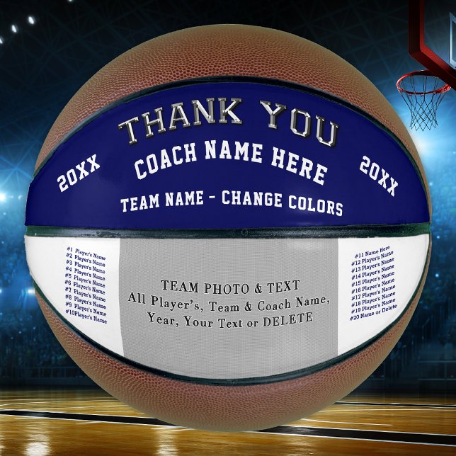 Ballon De Basket Photo de l'équipe, Noms des joueurs Basketball Coa (Personalized, Photo Basketball for Coaches. Great, Personalized Gifts for Basketball Coaches.)