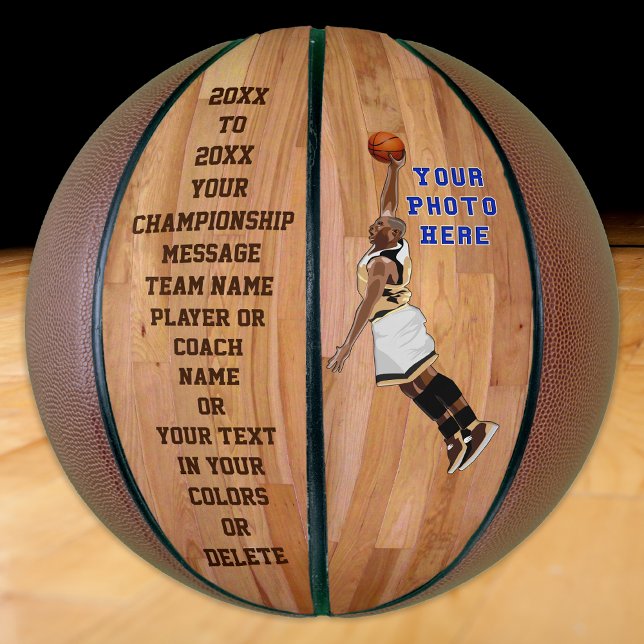 Ballon De Basket Photo personnalisée de basket-ball, TEXTE (Photo Basketball and Personalized Basketballs. Personalized Basketball with Photo. )