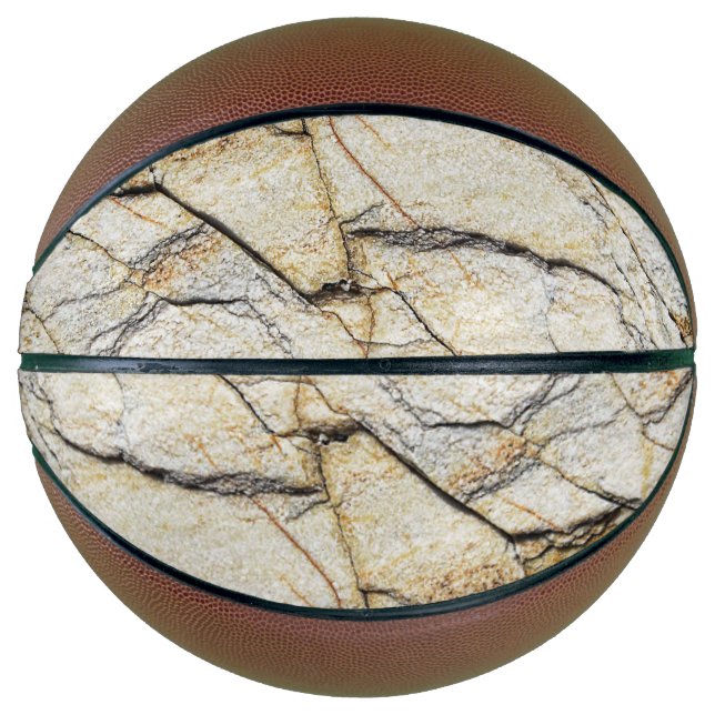 Ballon De Basket Pierre de marbre texturée marron et noire (Devant)