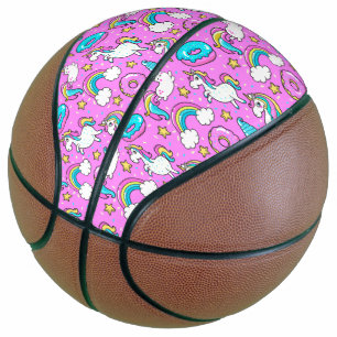 Ballon De Basket Pink Kitschy glittery drôle licorne et chaton