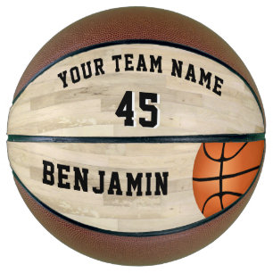 Ballon De Basket Plancher de bois avec numéro d'équipe