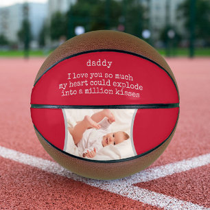 Ballon De Basket Poème Papa Je T'Aime - Photo Personnalisée Décorat