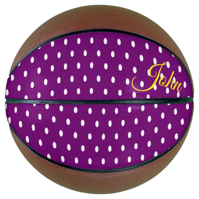 Ballon De Basket Point Polka violet de basket-ball (Devant)