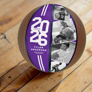 Ballon De Basket Purple 2025 Graduation Senior 4 Photo