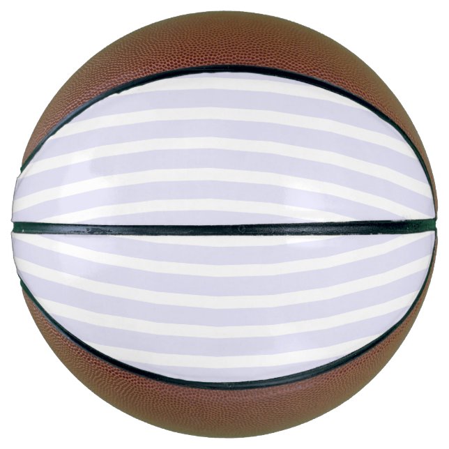 Ballon De Basket Rayé horizontal simple blanc lavande (Devant)